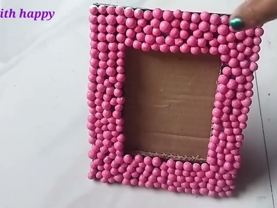 DIY Thermocol ball photo frame.Photo frame making at home.Handmade photo frame