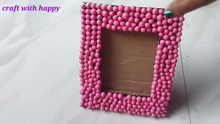 DIY Thermocol ball photo frame.Photo frame making at home.Handmade photo frame