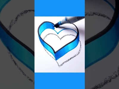 Easy 3D Heart Illusion Drawing #art #YouTube #subscribe