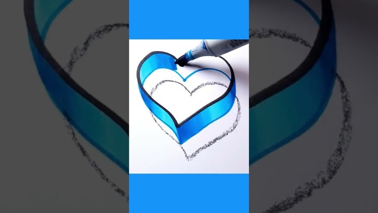 Easy 3D Heart Illusion Drawing #art #YouTube #subscribe