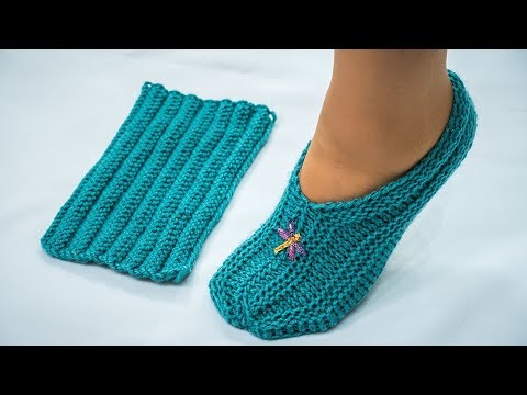 Easy knitted slippers with knitting needles - easy and very quick!