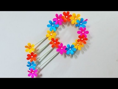 Easy paper flowers | Wall hanging paper craft #shorts #youtubeshorts #shortsfeed #viral