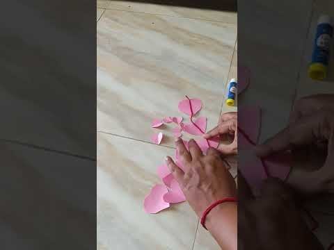 Easy paper heart | Valentine decoration idea | Simple and easy paper craft | #shorts