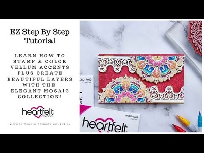 EZ Step By Step Tutorial: Stamp & Color Vellum Accents with the Elegant Mosaics Collection.