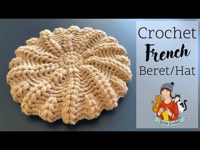 How To Crochet An Easy French Beret Hat. Beginner Friendly Tutorial