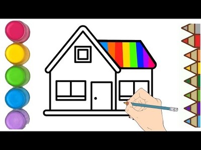 How to draw a house | Easy drawing | Teaching drawing for children step by step