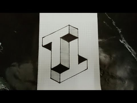 How To Draw Optical Illusions On Grid Paper | 3D T Drawing | Step By Step | Tutorial | #Shorts
