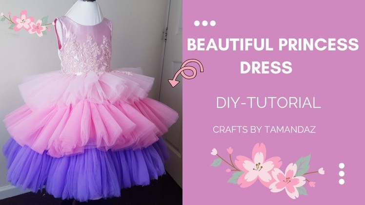 HOW TO MAKE A LAYERED BALL GOWN FOR GIRLS. FLOWER GIRLS DRESS.Special Occasion dress. DIY TUTU DRESS