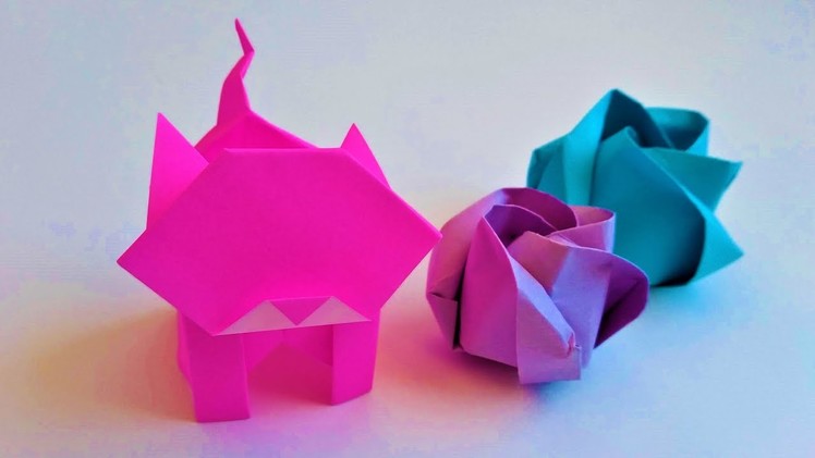 How to Make an Origami Cat Box ( Gay Merrill Gross) - Cute - Easy