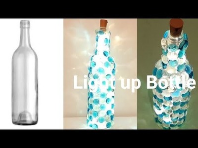 How to Make light up Bottle.bottle lamp.bottle art.crafts