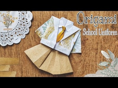 HOW TO MAKE ORIGAMI SCHOOL UNIFORM | DIY ORIGAMI SERAGAM SEKOLAH | ORIGAMI BAJU