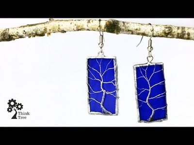 How to make stained glass earrings DIY. Jak zrobić witrażowe kolczyki. Think Tree