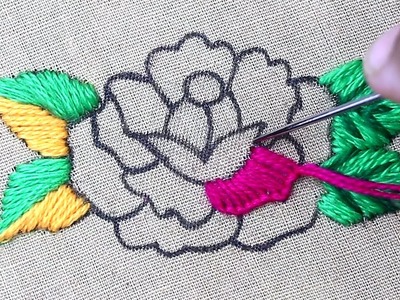 Latest modern flower embroidery tutorial for beginners- easy sewing steps to embroider flower patter