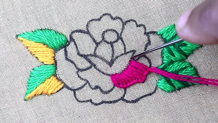 Latest modern flower embroidery tutorial for beginners- easy sewing steps to embroider flower patter