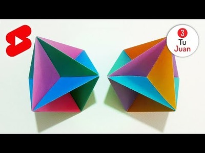 Octaedro de Papel, RÁPIDO y Muy FÁCIL de Hacer - Manualidades en Origami DIY #Shorts ????