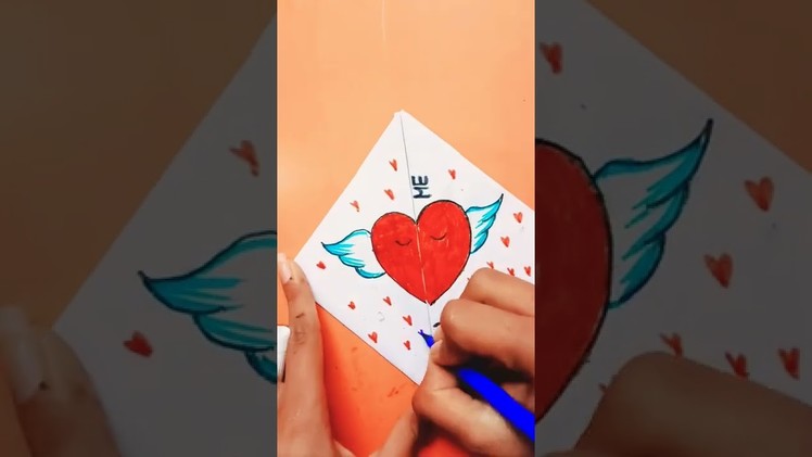 Paper craft idea without using glue|| heart surprise  card for Valentine's day????