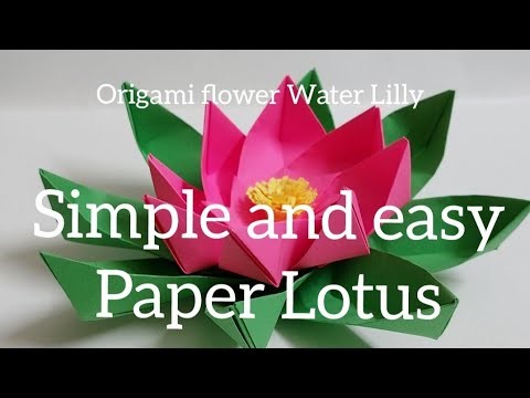 Paper Lotus |Paper Water Lilly  | Simple and easy paper craft decor | Paper flower #shorts