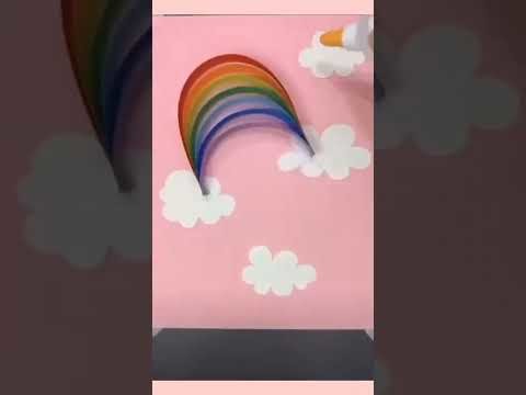 #Shorts How to Make a lovely Rainbow. Paper Craft-Easy DIY Craft for Kids-Paper So Cute! #3D