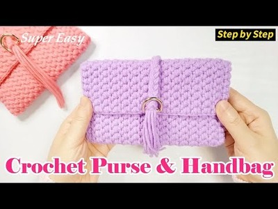 Super Easy Crochet Purse & Handbag | ❤️‍???? Step by Step ❤️‍????