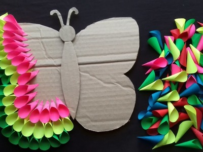 Unique Paper Flower Wall Hanging | Butterfly Wall Hanging Idea | Paper Craft