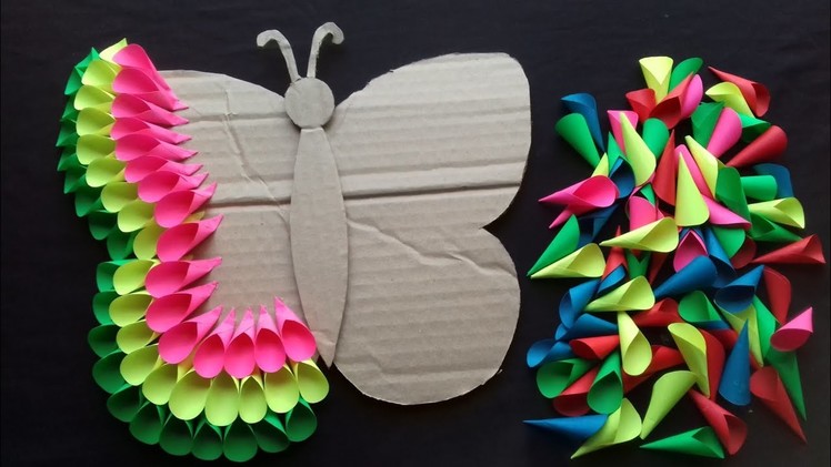 Unique Paper Flower Wall Hanging | Butterfly Wall Hanging Idea | Paper Craft
