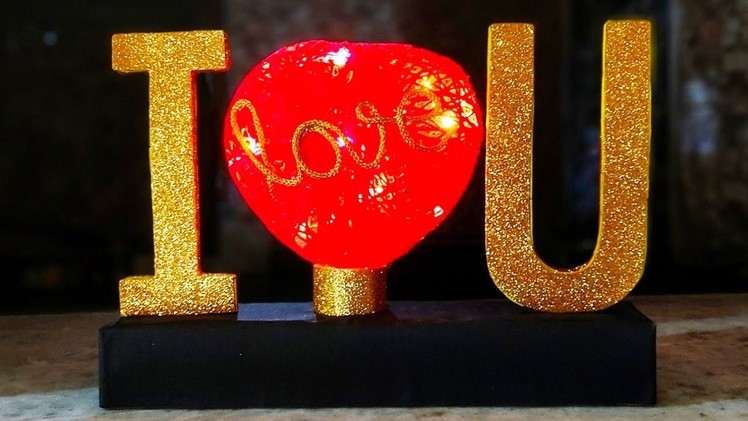 Valentine's day gift idea.diy heart shape lamp  showpiece.valentine's day room decor