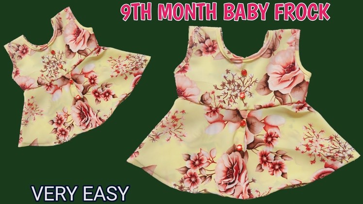 9 Month Baby Dress Cutting and Stitching | 9 Month Baby Frock Design | Baby Frock Cutting
