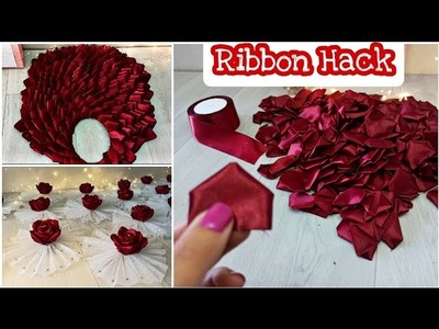 Amazing Trick for Beautiful Ribbon Rose Flowers Making.Roses Tutorial.Flowers Diy