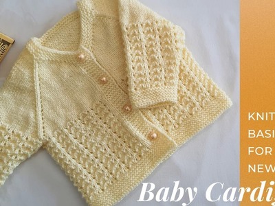 Baby Cardigan Knitting Tutorial for Newborn | 0-3 Months Baby Sweater For Beginners