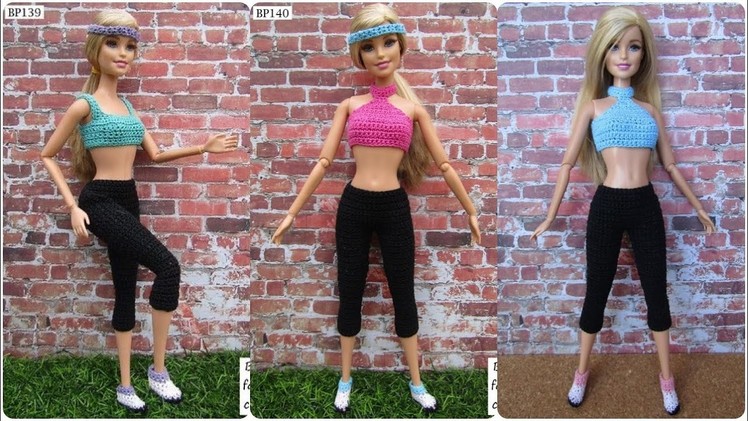Barbie doll crochet dress, jumpsuit and princess shorts for your dream house closet #barbiedoll