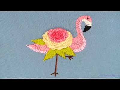 Beginners Embroidery Kit, Pink Flamingo Embroidery Tutorial, Diy Embroidery Project-609