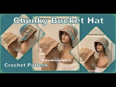Chunky Bucket Hat Crochet Pattern -  #crochet #crochetvideo