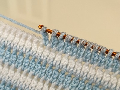 Çok Kolay Çok Güzel Tunus işi Örgü Modeli Yapımı. Super Easy Knitting Tunusian Baby Blanket