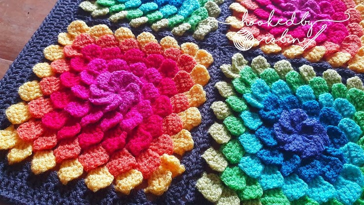 Crochet 3D Petal Granny Square Tutorial ????