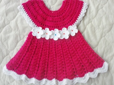 Crochet baby frock (3 to 6) Month girl step by step tutorial