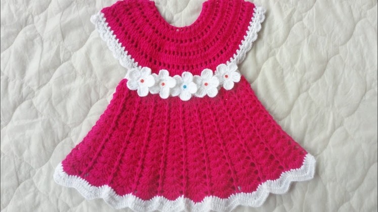Crochet baby frock (3 to 6) Month girl step by step tutorial
