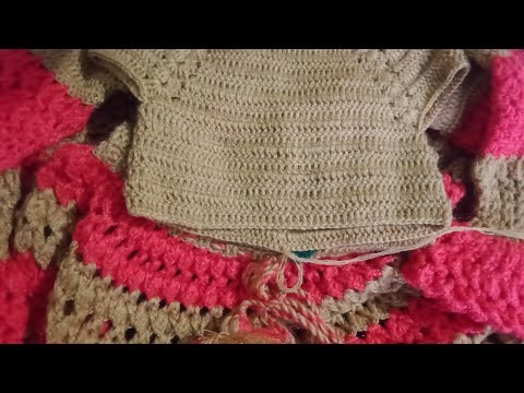Crochet baby frock design. two color design. full video.3 years baby girl frocks