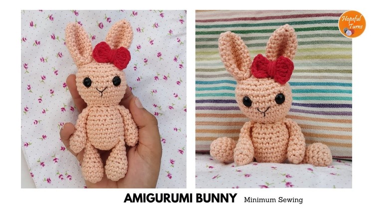 Crochet Bunny Rabbit Pattern | Easy Amigurumi Easter Bunny with Minimum Sewing (make in one piece)