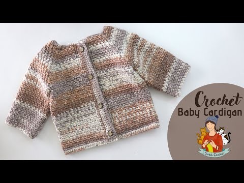 Crochet Easy Baby Cardigan With Moss Stitch
