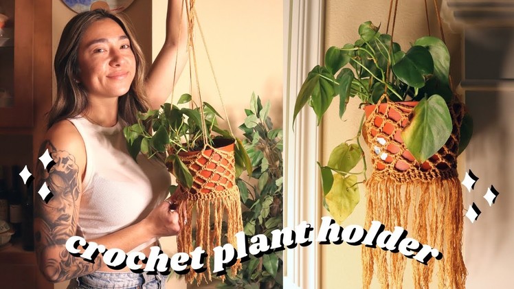 Crochet plant holder ???? | home decor ep. 1 ✨