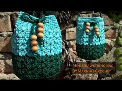 Crochet Round Drawstring Bag | Crochet Purse Tutorial | Modern Crochet Pouch | Tas Rajut