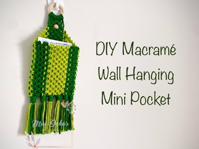 DIY Macramé Mini Hanging Pocket. Wall Organizer