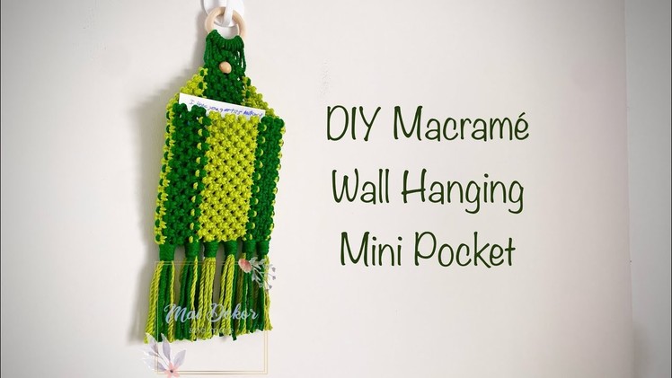 DIY Macramé Mini Hanging Pocket. Wall Organizer