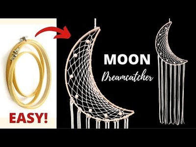 DIY Tutorial - Como hacer un Atrapasueños Luna -  How to make a Moon Dreamcatcher - Macrame