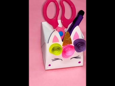 DIY unicorn Desktop Organizer with Paper - Paper Craft  Pen Holder Organize | pen stand | Pen holder