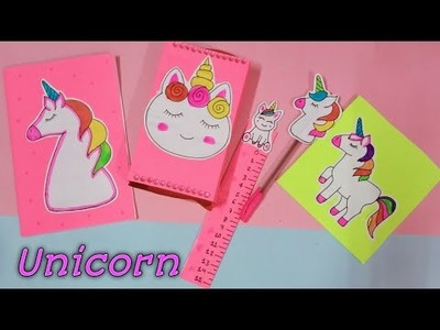 Diy unicorn school supplies.Homemade unicorn school supplies.Piyush art and craft
