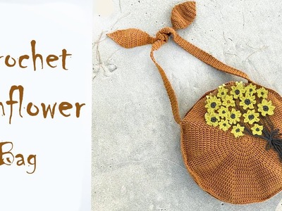 Easy Crochet Sunflower Bag Tutorial |Crochet Round Bag DIY