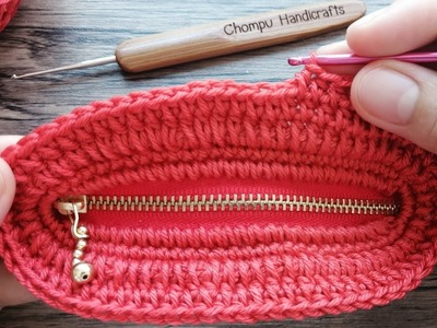Easy​ DIY​ Crochet - How to Crochet Purse Bag With Zipper - HDC Stitch