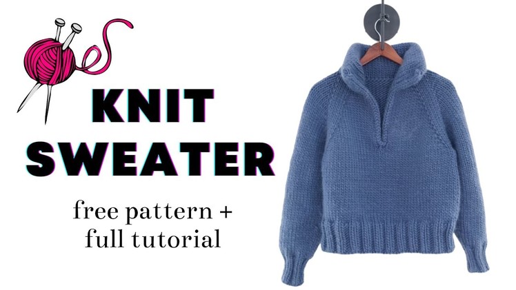 FREE Chunky Knit Sweater Pattern | Open Collar V-Neck Pullover