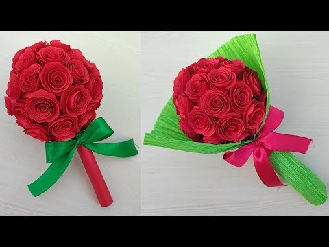 Handmade Birthday gift | How to make paper rose flowers bouquet tutorial | DIY |